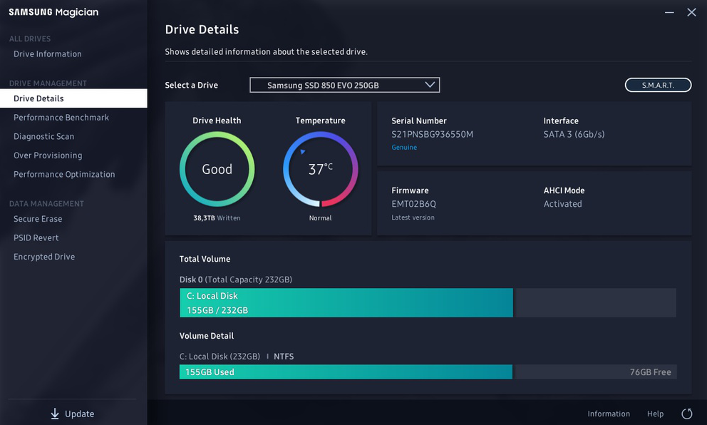 Samsung SSD Magician pour Windows - Téléchargez-le gratuitement depuis Uptodown