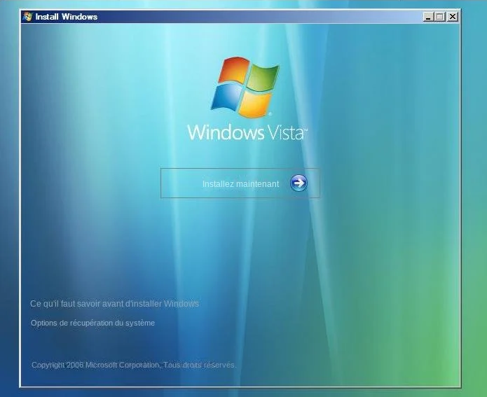 Déblocage de Windows Vista Réinitialisation d