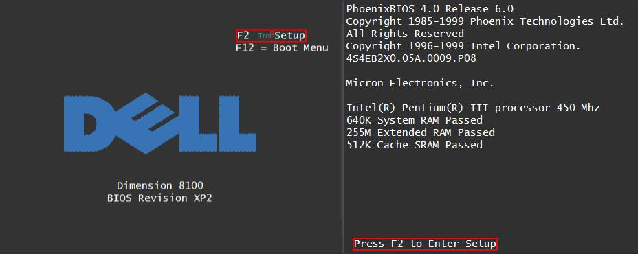 Touche de raccourci pour démarrer dans le BIOS