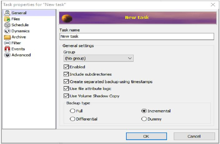 Interface du logiciel Cobian Backup 11 Gravity