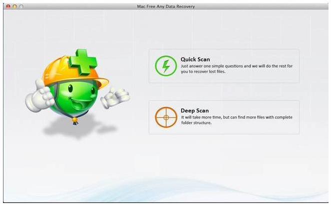 Interface du logiciel Mac Free Any Data Recovery