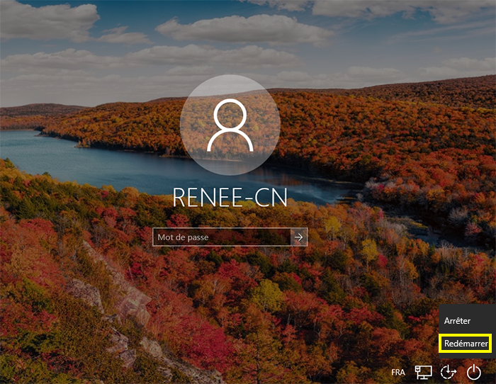 Windows, shift + redémarrer