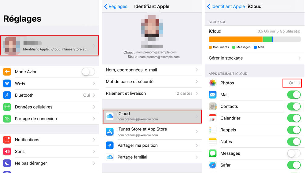 Synchroniser les photos avec iCloud