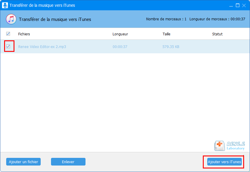 transférer la musique MP3 à iTunes avec Renee Audio Tools
