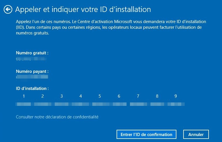 activer Windows à travers du téléphone mobile