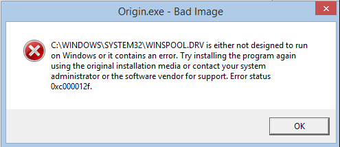 error 0xc000012f
