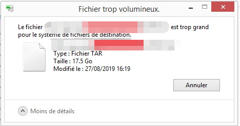 fichier trop volumineux