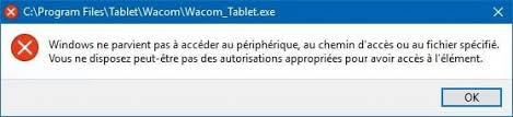 Windows ne parvient pas accéder au périphérique au chemin d’accès ou fichier spécifié