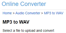 convertir MP3 en WAV sur Online Converter