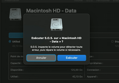 réparer le disque dur sur MAC