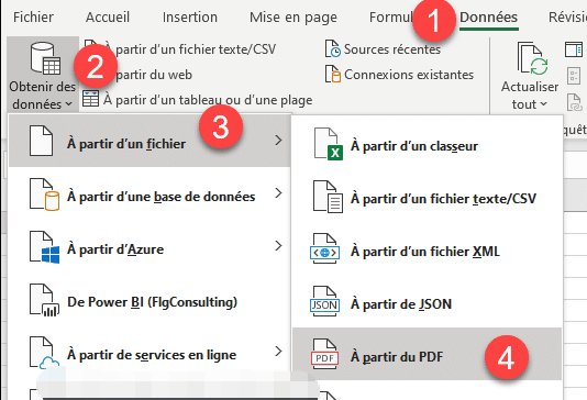 excel importer données depuis PDF