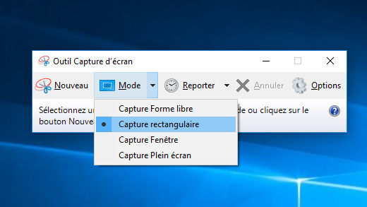 interface outil capture